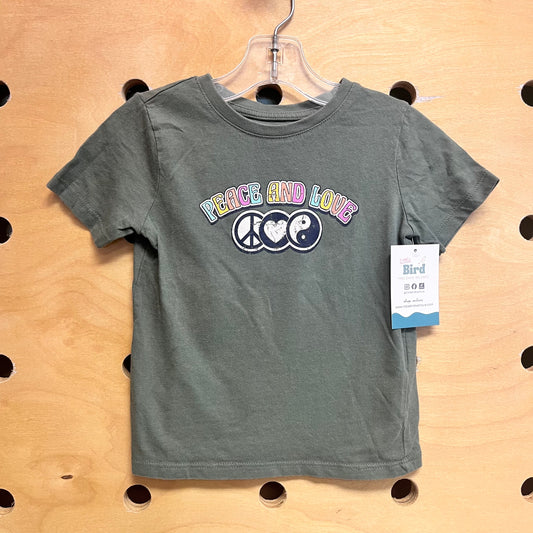 Green 'Peace & Love' Tee
