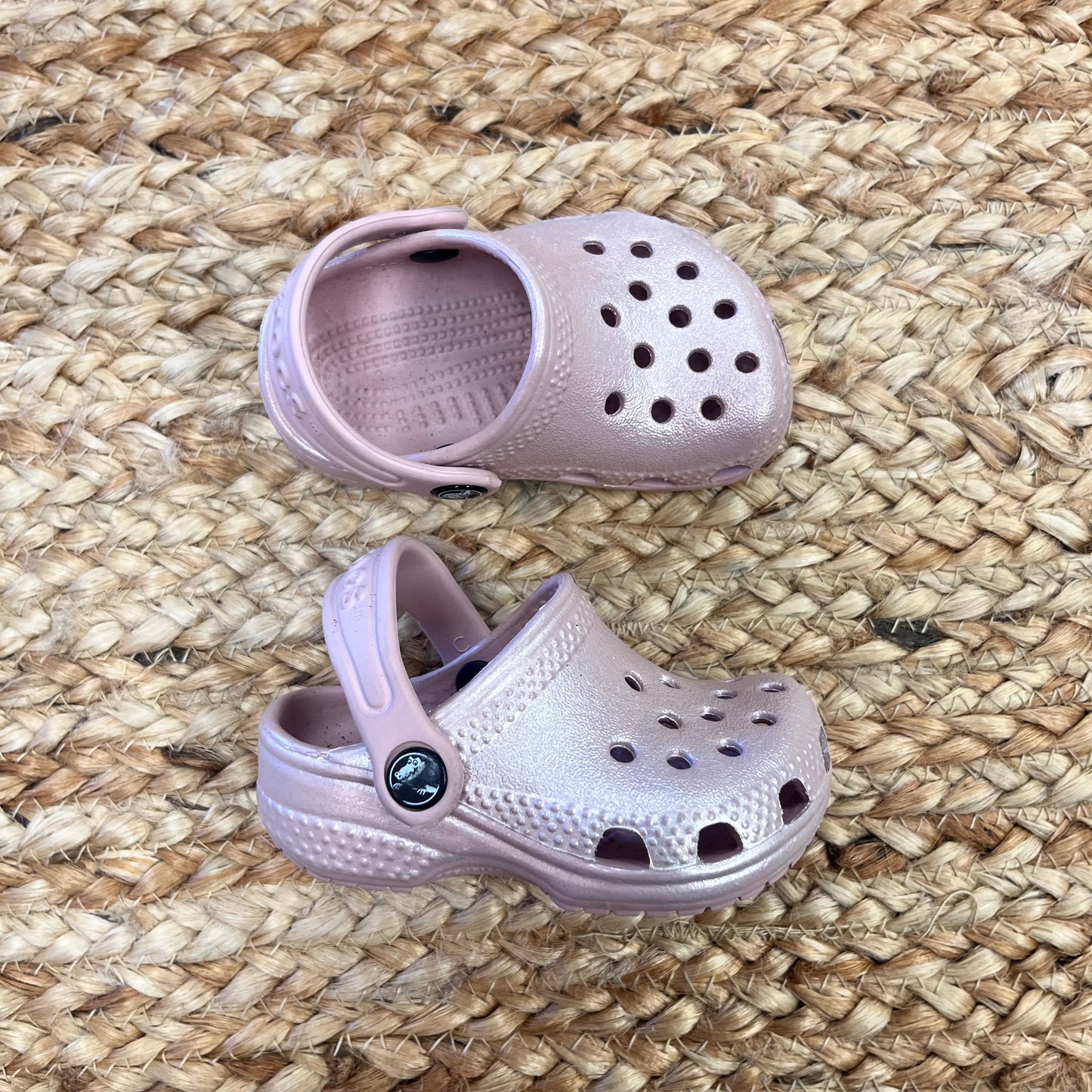 Rose Gold Perforated Clogs