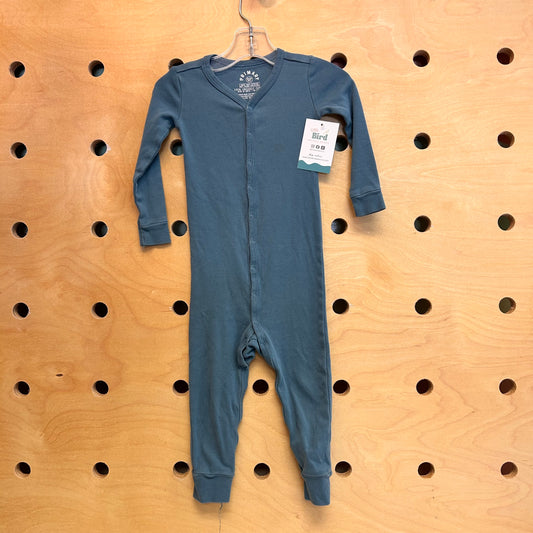 Organic Teal Snap Romper