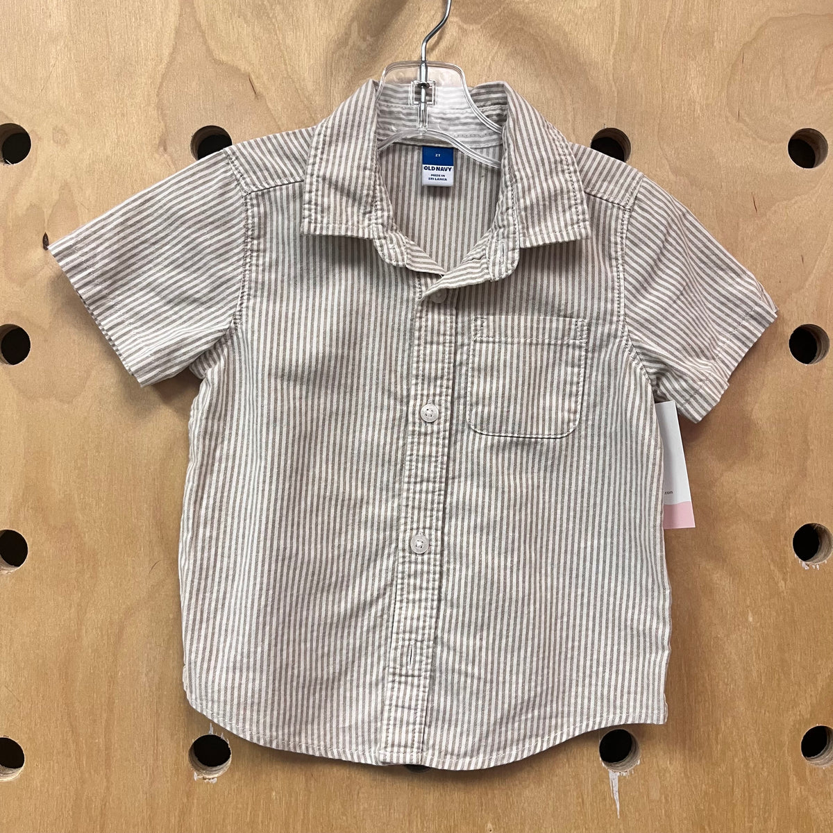 Tan Striped Button Up Shirt