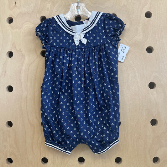 Blue Anchors Romper