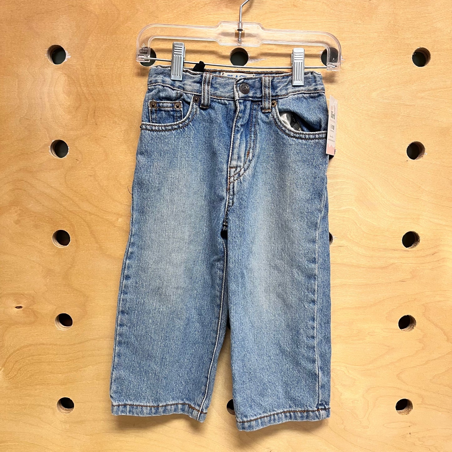 Straight Leg Light Wash Denim