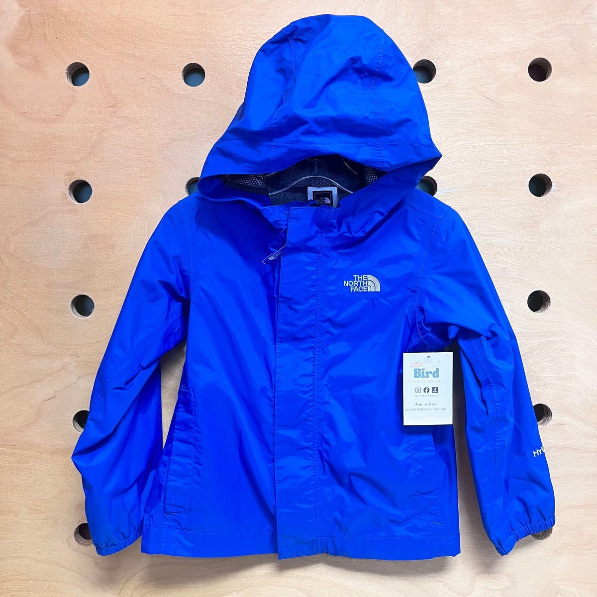 Blue Nylon Zip Hoodie