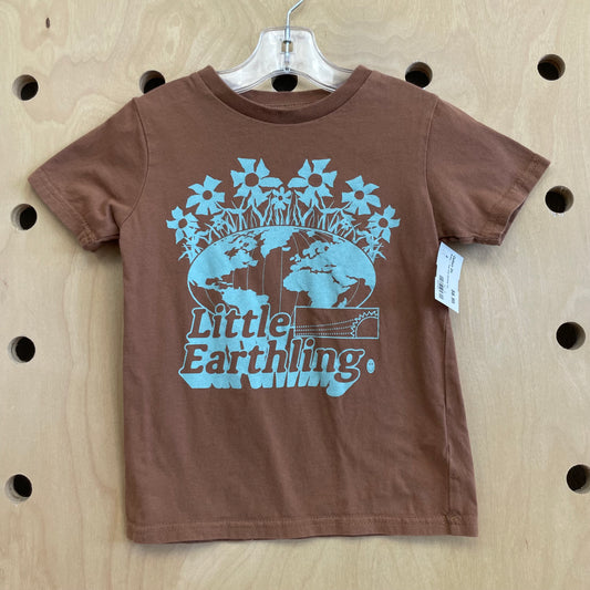 Brown + Teal Little Earthling Tee