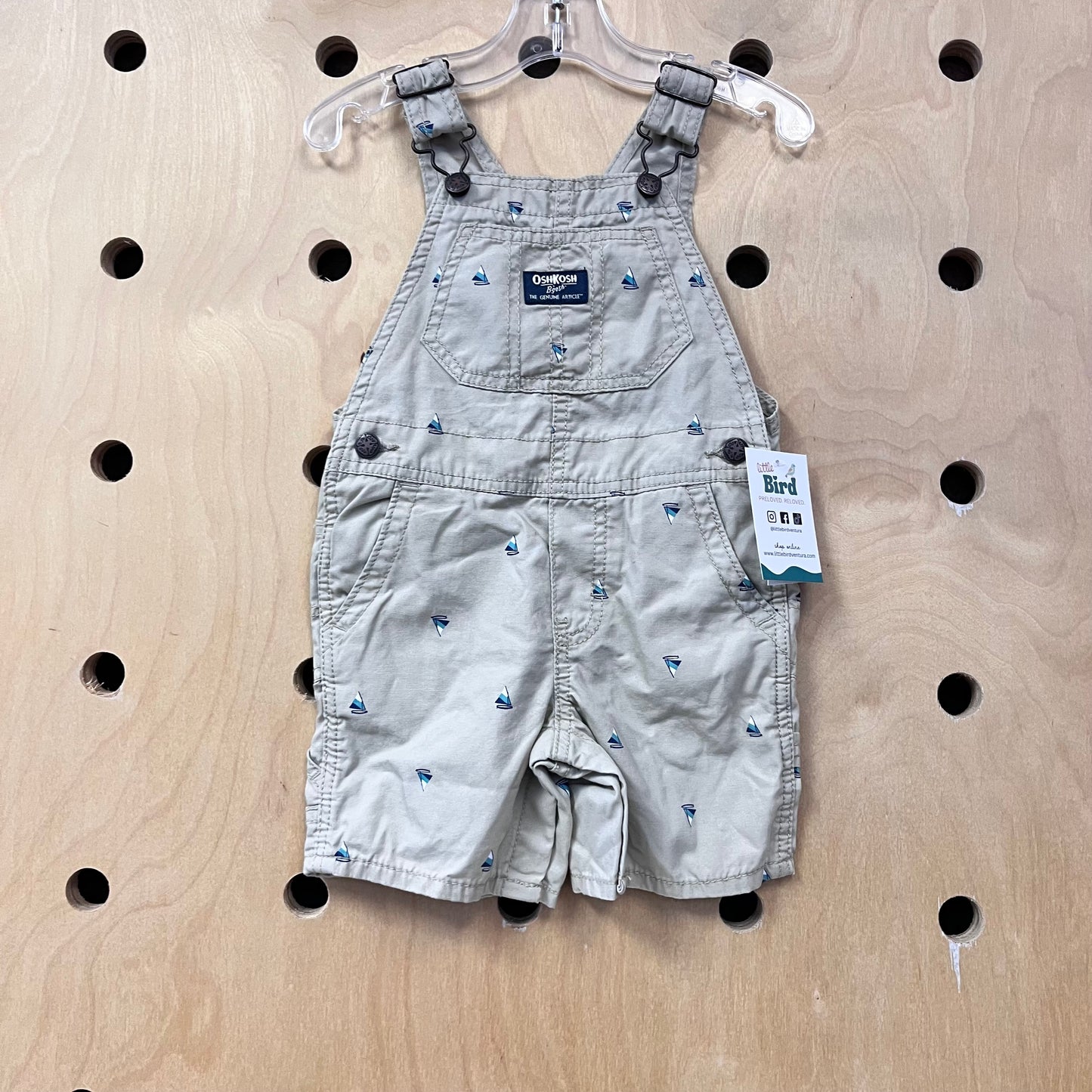 Tan Sailboat Shortalls NEW!