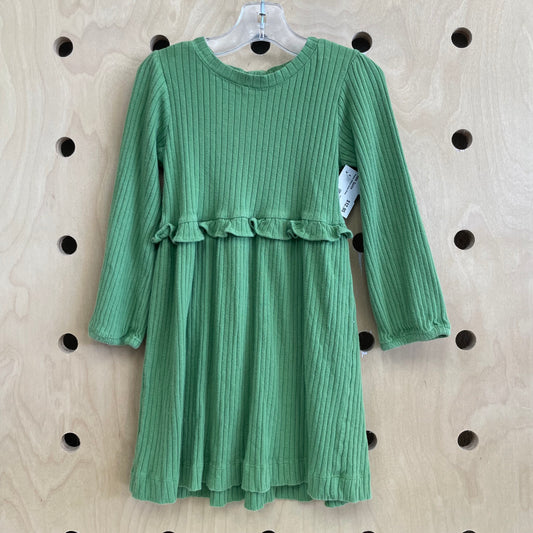 Organic Ribbed Green Dress