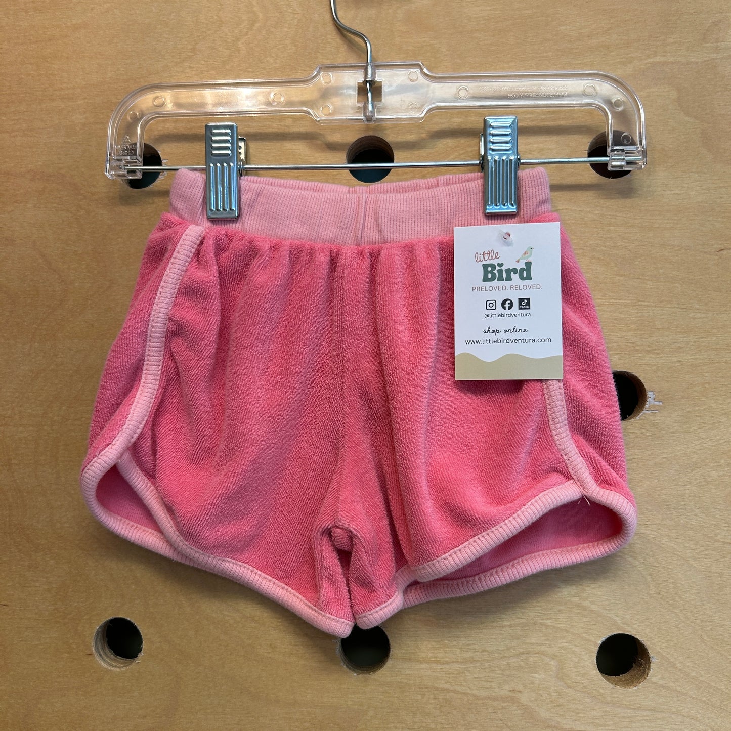 Pink Terry Pull On Shorts