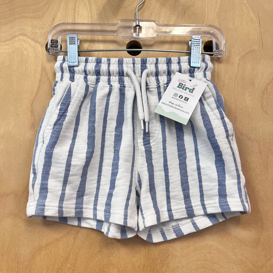 Blue/White Striped Drawstring Shorts