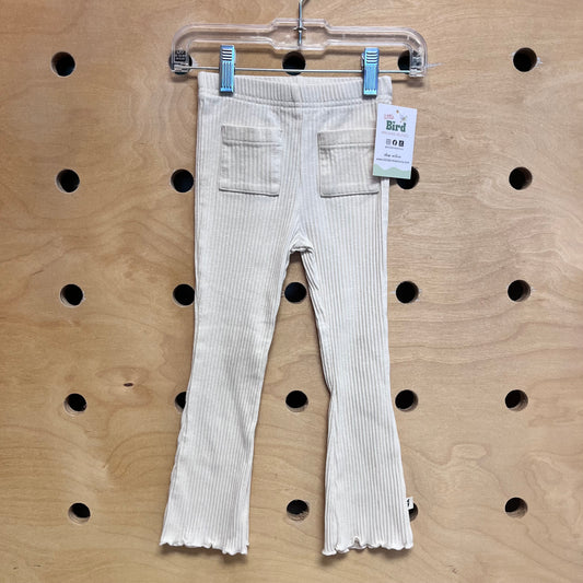 Eggshell Ribbed Flare Leggings