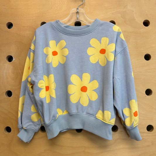 Blue Yellow Flowers Crewneck