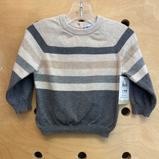 Beige/Grey Striped Sweater