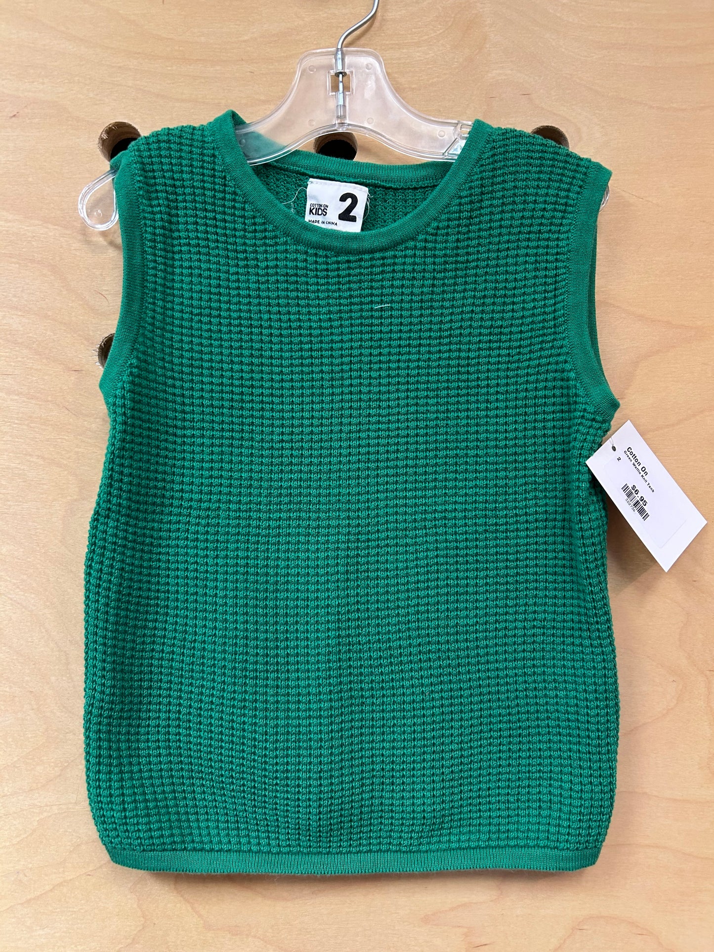 Green Waffle Knit Tank