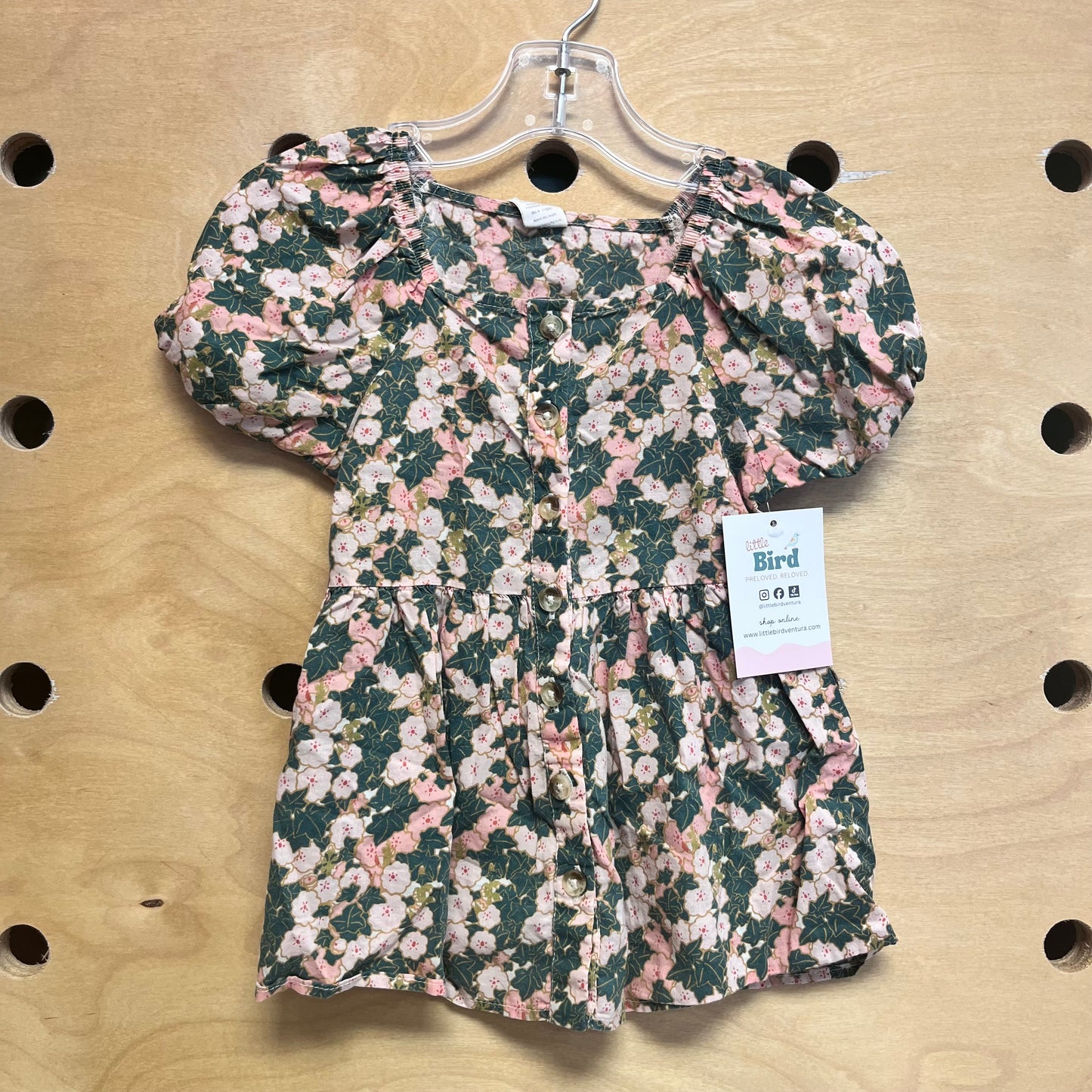 Organic Green/Pink Floral Shirt