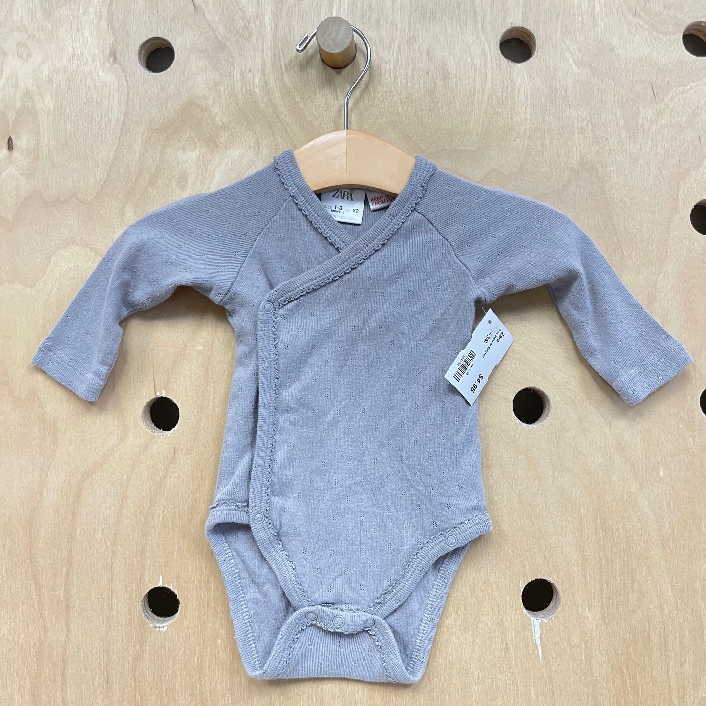 Grey Pointelle Bodysuit