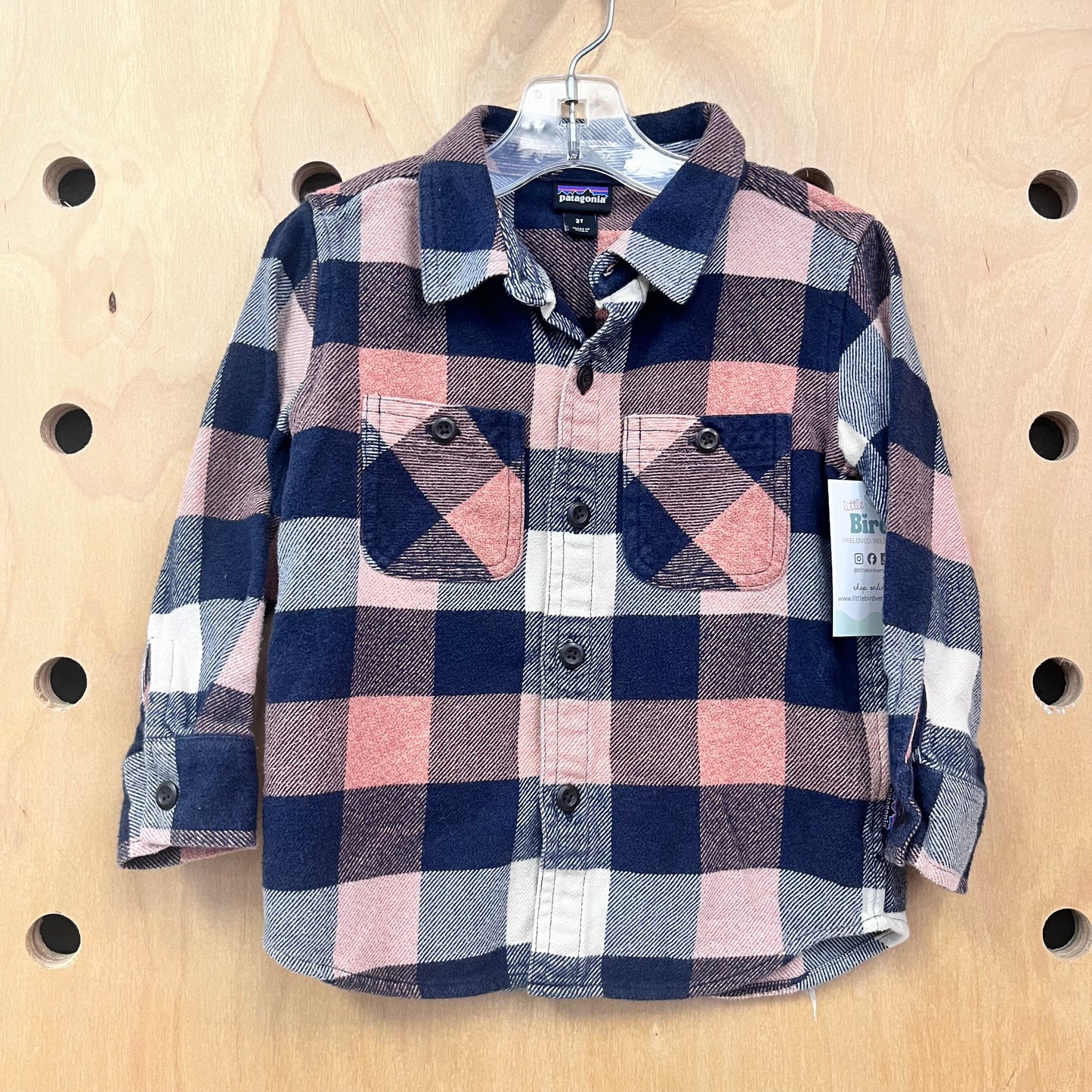 Peach & Blue Plaid Flannel