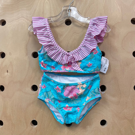 Blue & Pink Floral 2pc. Swimsuit