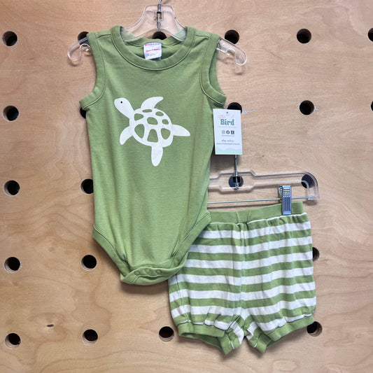 Organic Lime/White Turtle Outfit