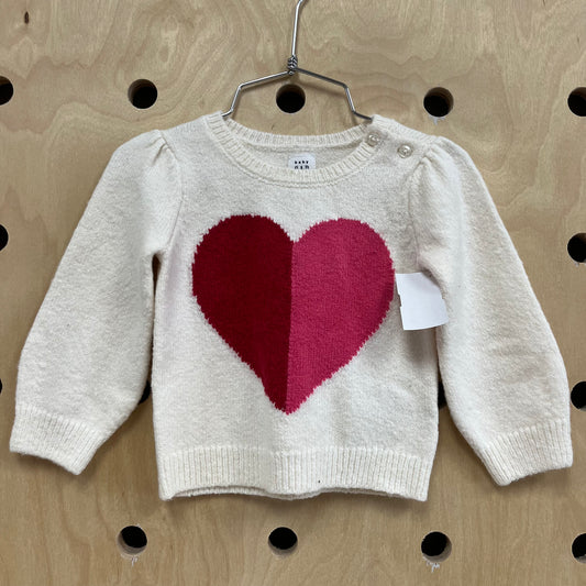 Cream Heart Knit Sweater NEW!