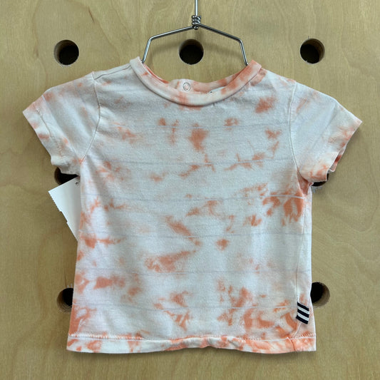 Coral & White Tie Dye Tee