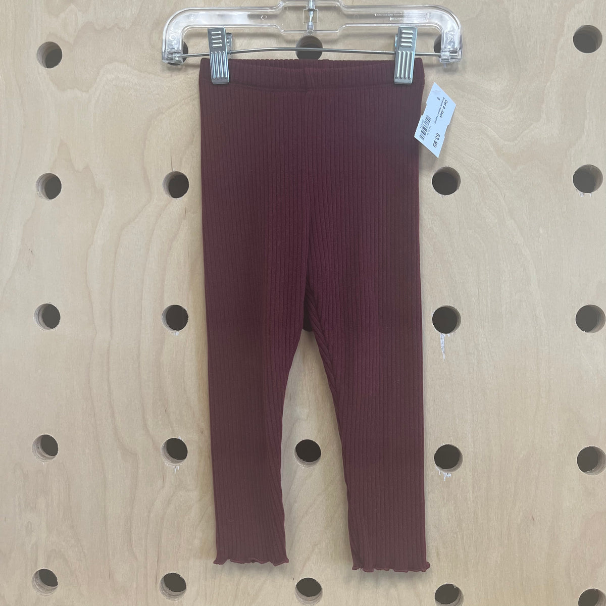 Burgundy Ribbed Leggings