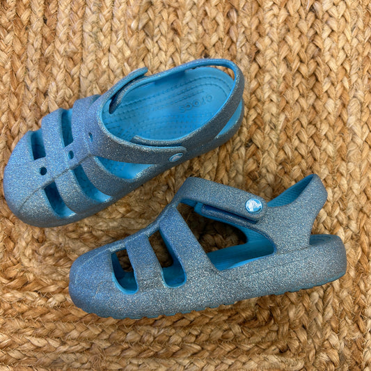 Blue Glitter Fisherman Sandals