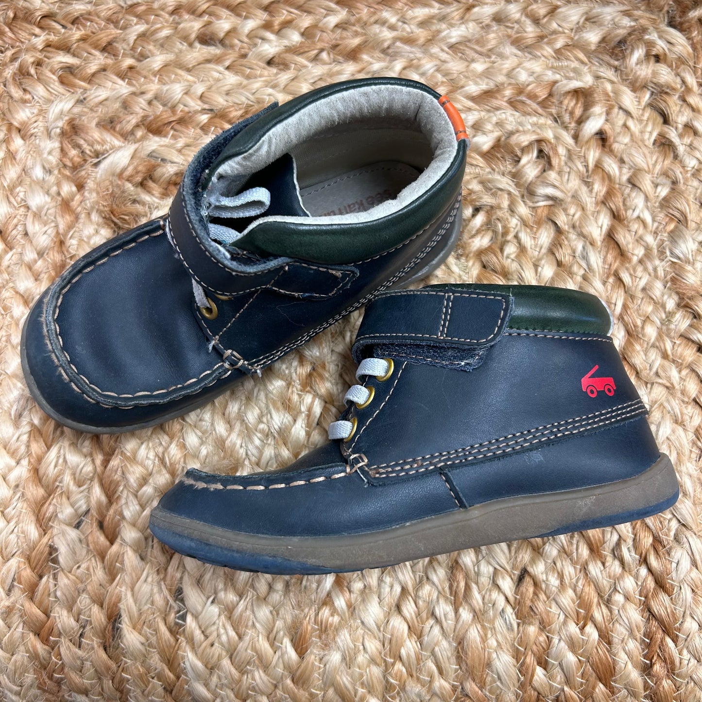 Blue Velcro Hi Tops