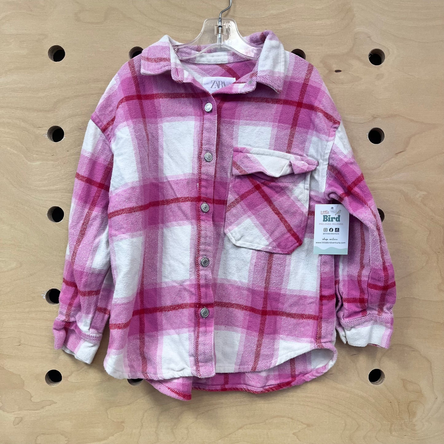 Pink & White Flannel Shacket