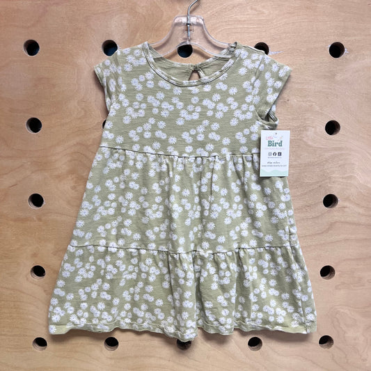 Organic Green/White Floral Dress