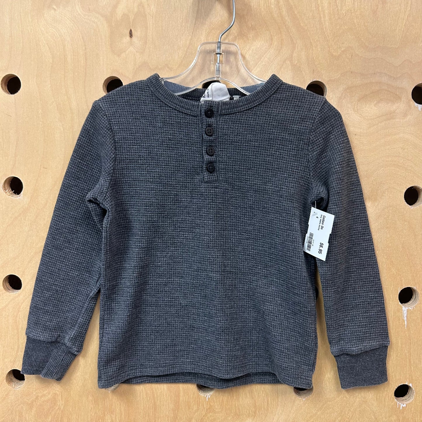 Grey Waffle Henley
