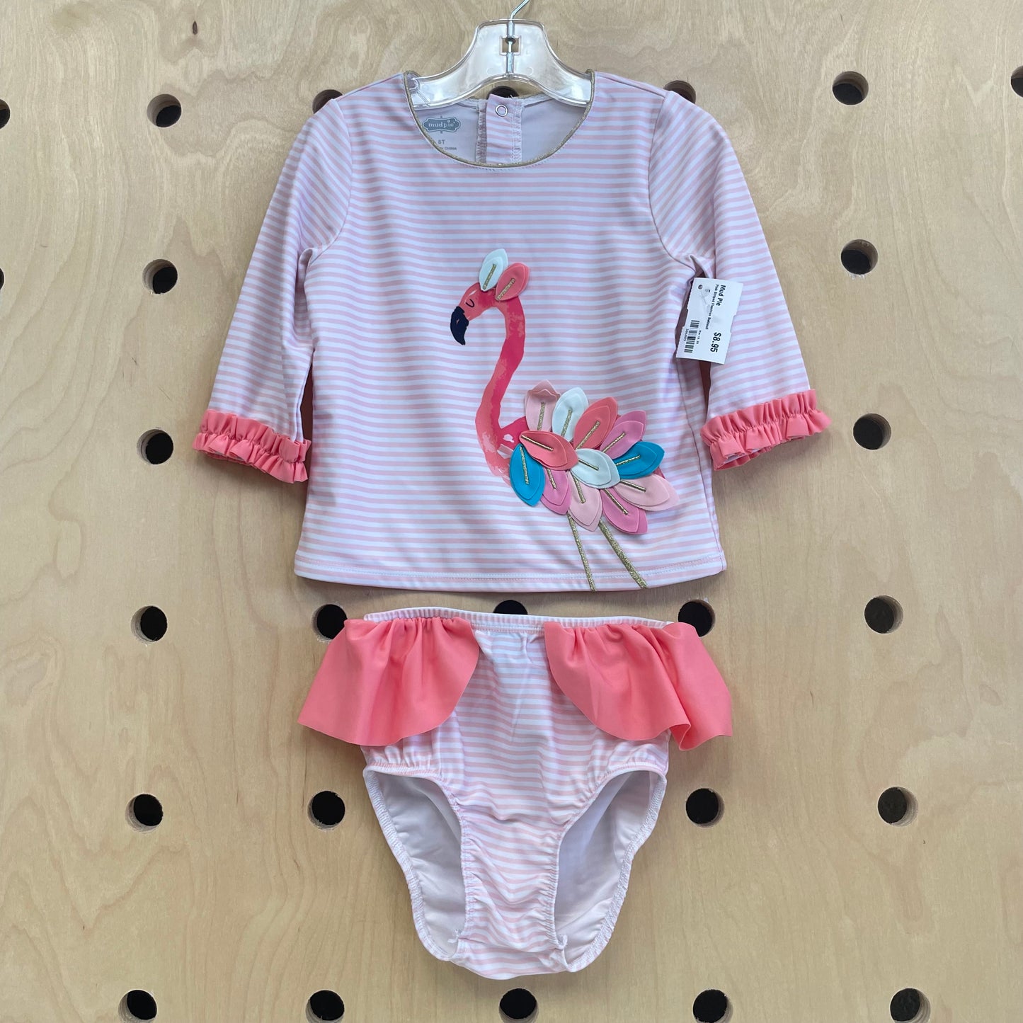 Pink Striped Flamingo Swinsuit