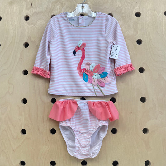 Pink Striped Flamingo Swinsuit