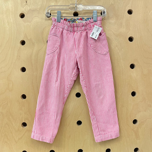 Pink Heart Pocket Striped Denim