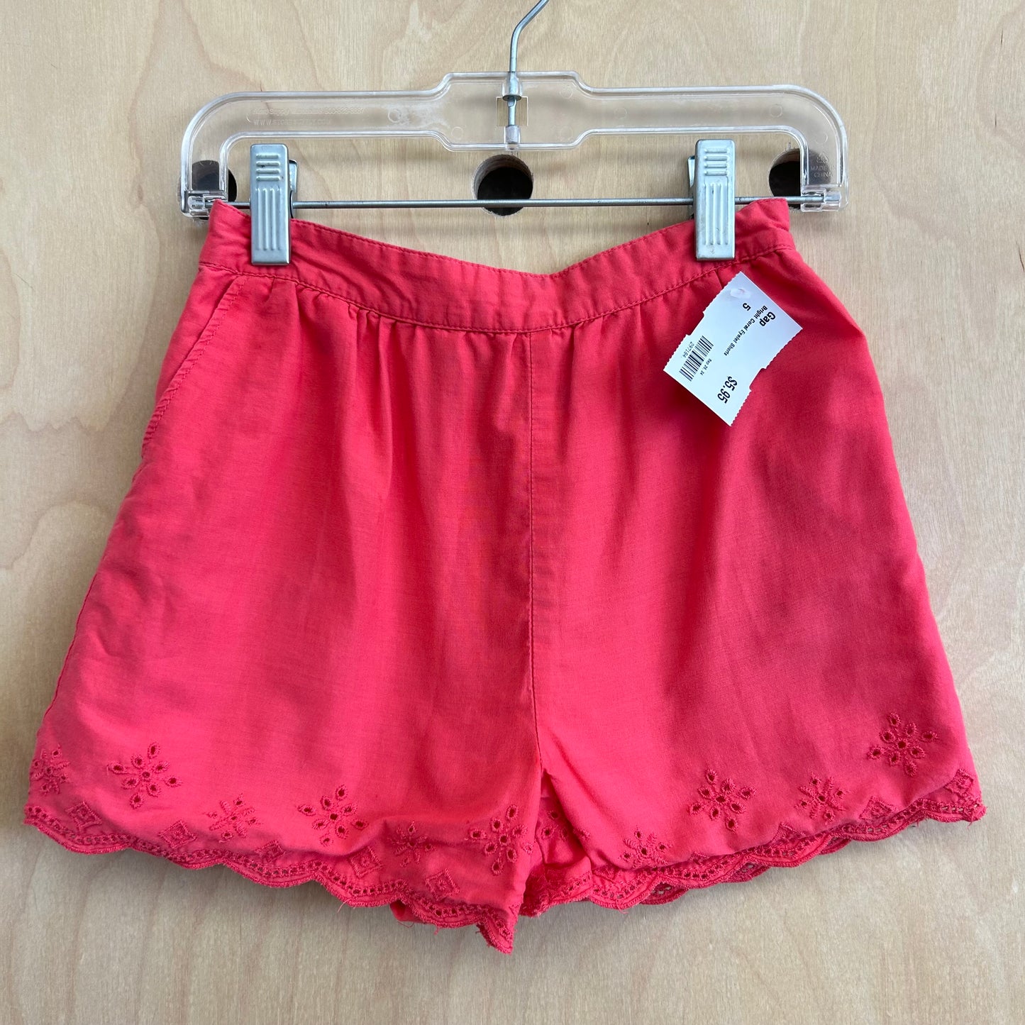 Bright Coral Eyelet Shorts