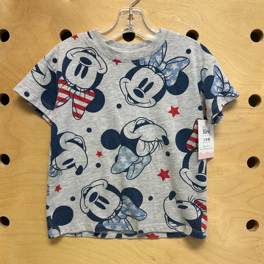 Grey Patriotic Minnie Tee