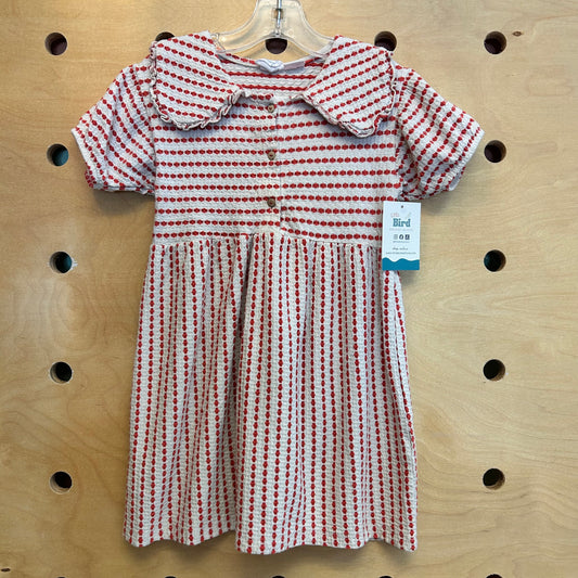 Ivory/Red Textured Dress