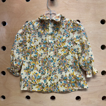 Viyella Yellow Floral Wool Blend Shirt