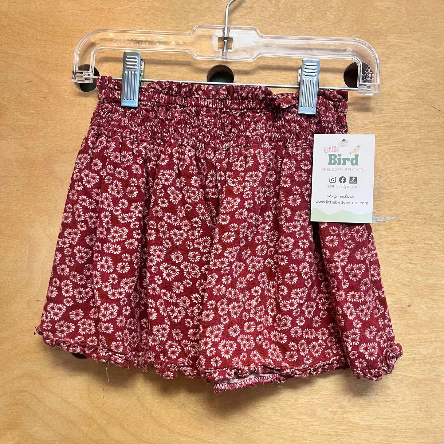 Plum/White Floral Skirt