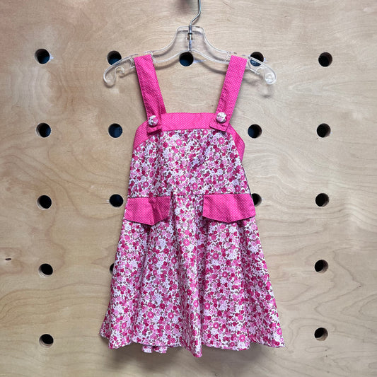 Pink Floral/Polka Dot Cotton Dress