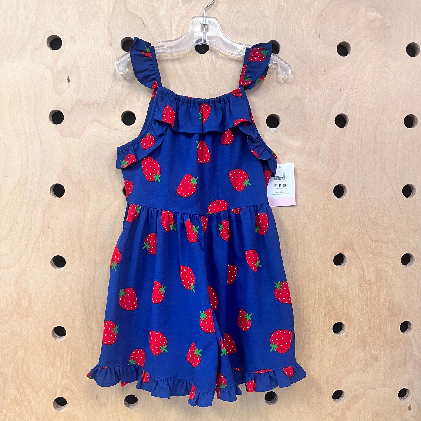 Navy Strawberries Romper