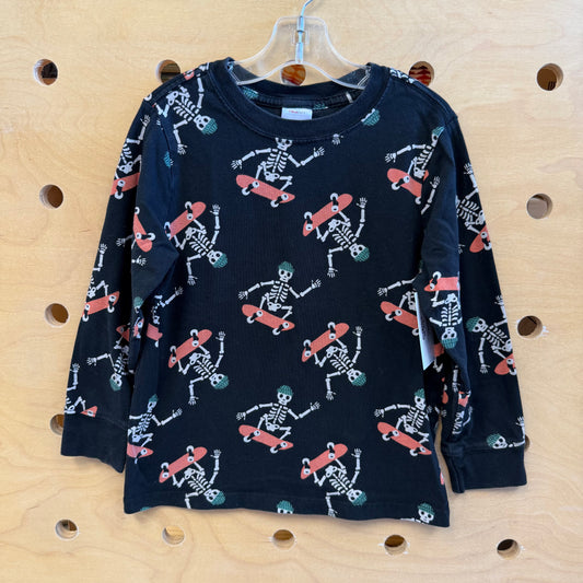 Black Skate Skeleton Long Sleeve