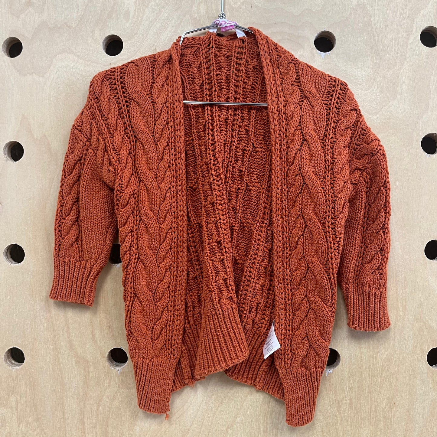 Rust Cable Knit Cardigan