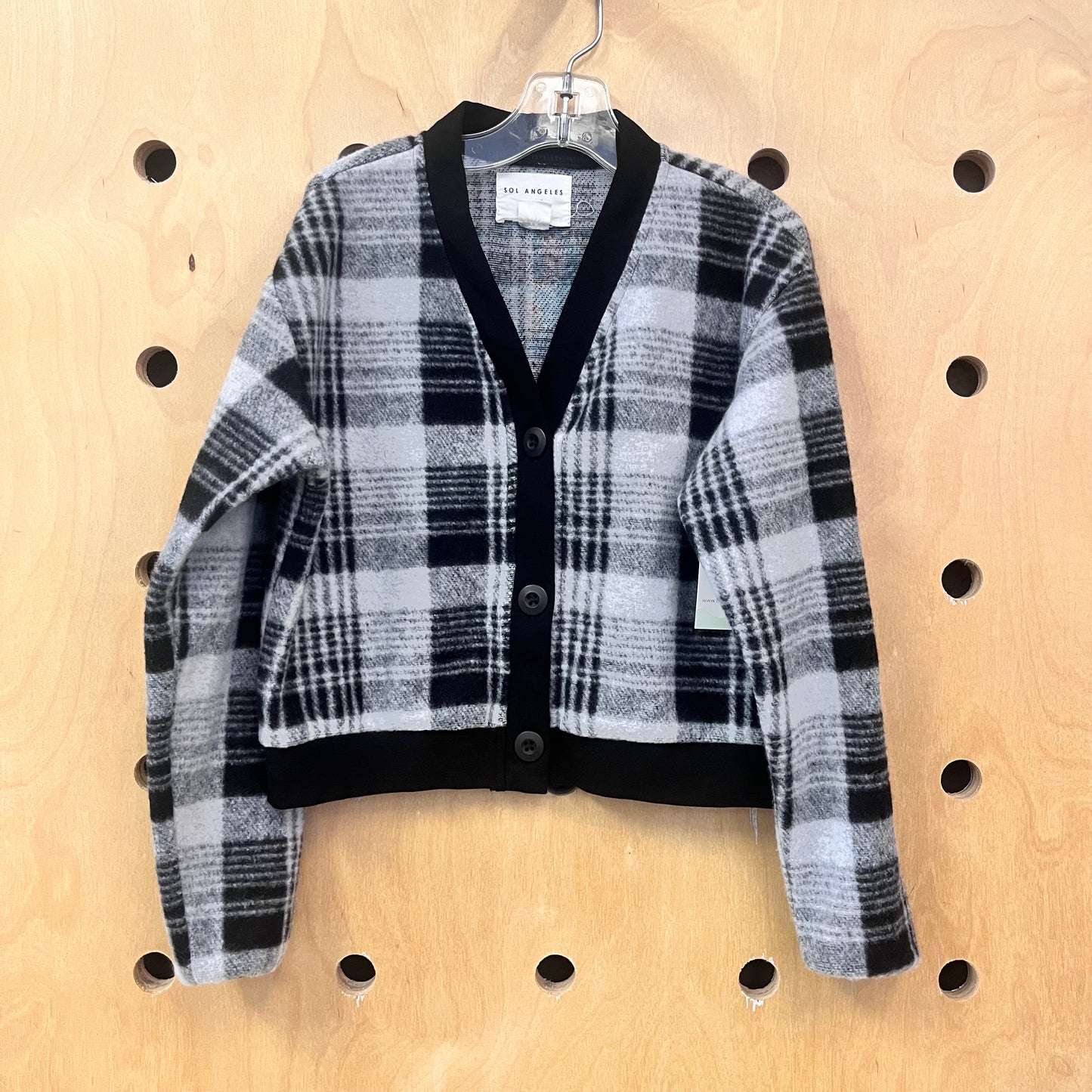 Black/Grey Fleece Button LS