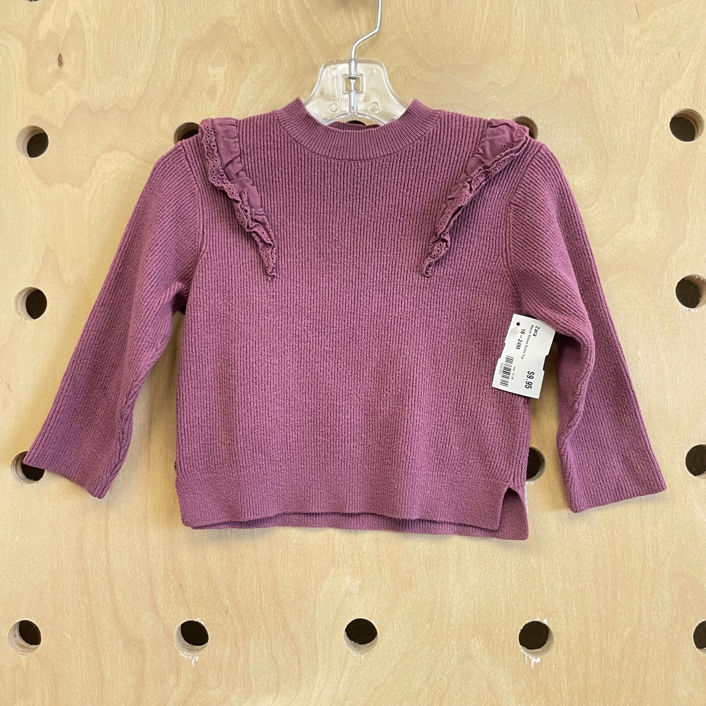 Mauve Ribbed Ruffle Top