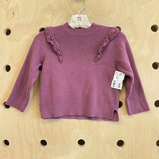 Mauve Ribbed Ruffle Top