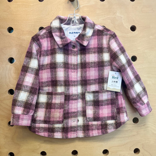 Pink Plaid Lined Flannel Shacket