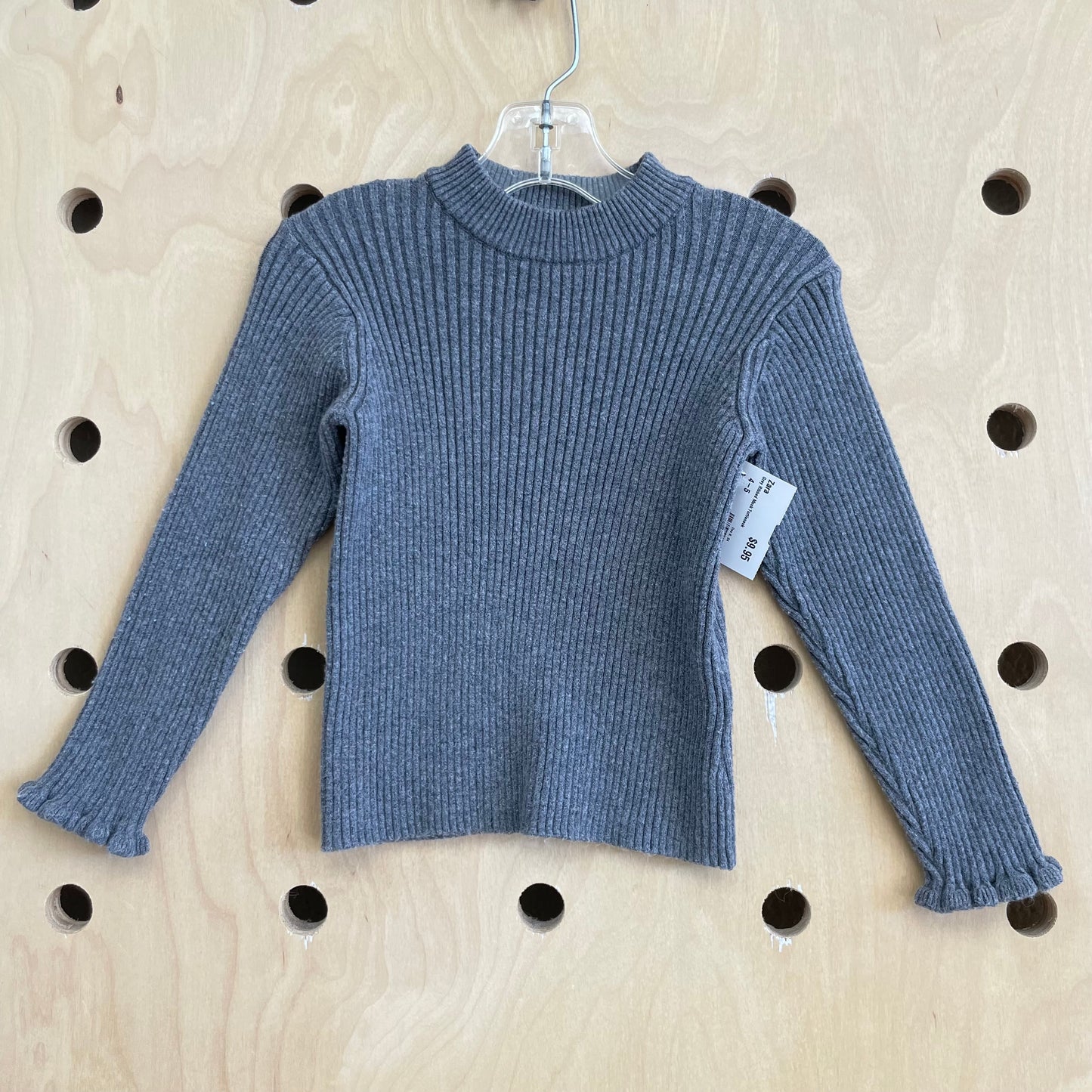 Grey Ribbed Mock Turtleneck