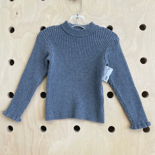 Grey Ribbed Mock Turtleneck