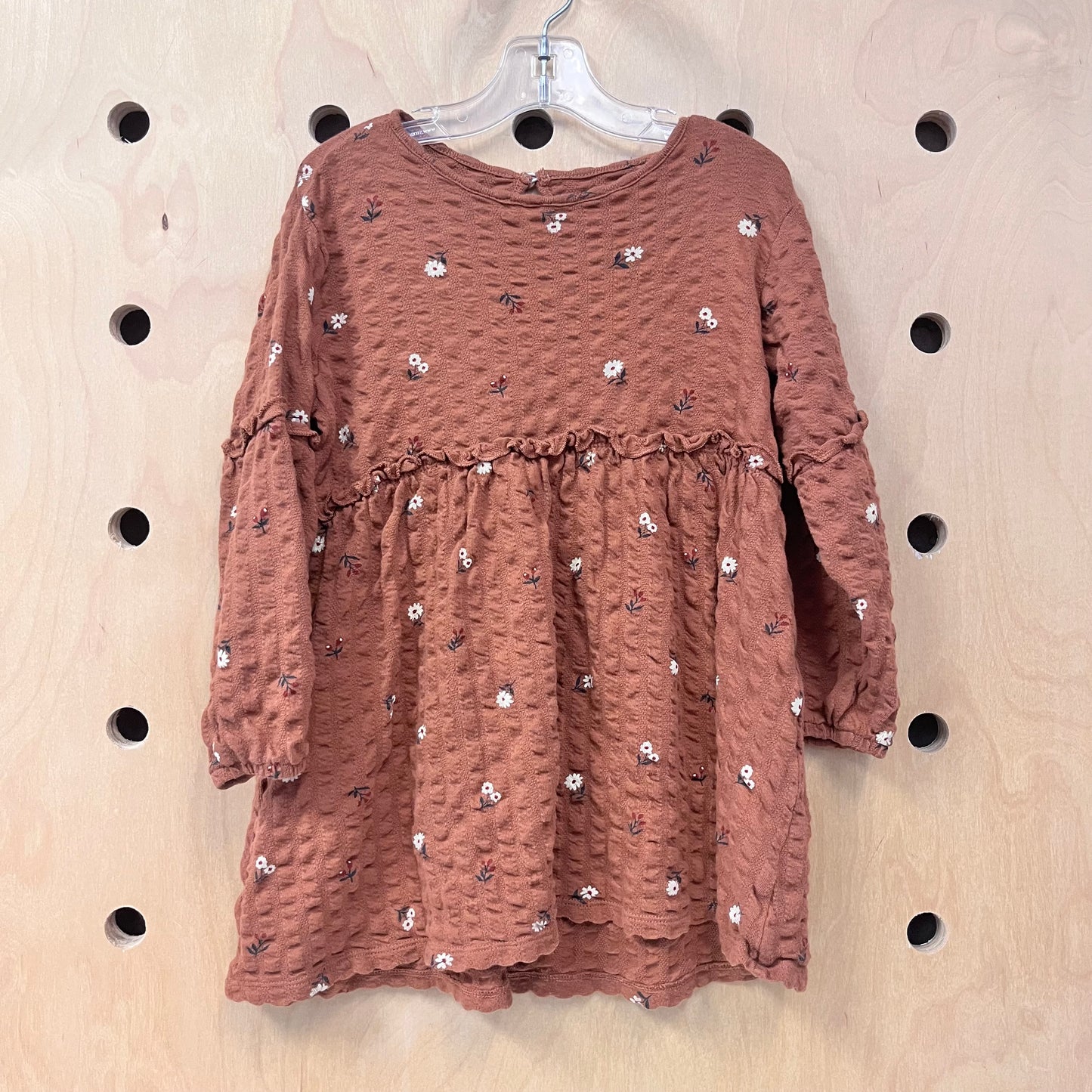 Organic Brown Floral Textured Dress