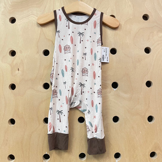 Neutrals Beach Scene Bamboo Romper