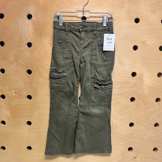 Green Flare Cargo Pants